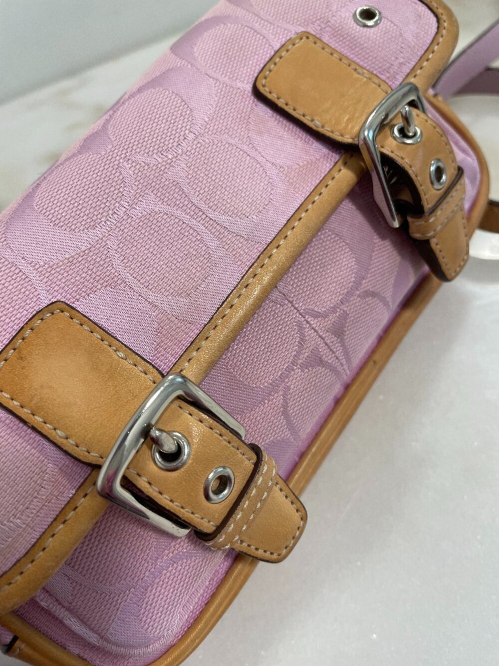 Coach Signature Mini Field Bag/Cross Body # 6844 Lt. Pink Vintage Y2K - Picture 9 of 16